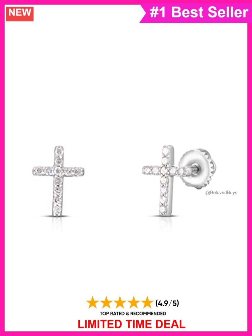 1/10 Cttw Natural Diamond Stud Earrings 925 Sterling Silver Screw Back